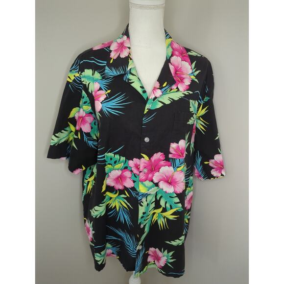 Vintage Other - Vintage 9th Wave Hawaiian tropical button up shirt black